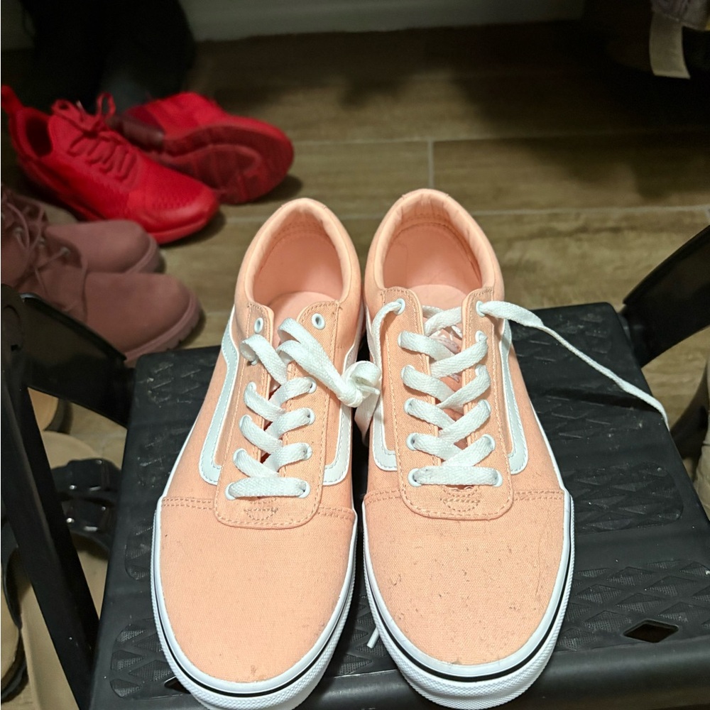 Vans Peach Canvas Athletic Shoes